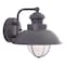 Vaxcel Harwich 1 Light Gray Coastal Barn Dome Outdoor Wall Lantern Clear Glass T0267 - alternate 1